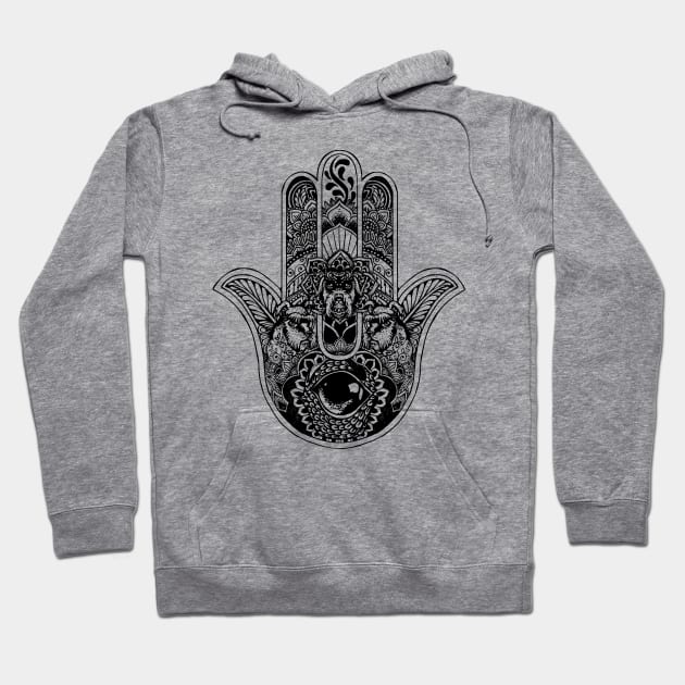 Hamsa Hand Schnauzer Hoodie by huebucket